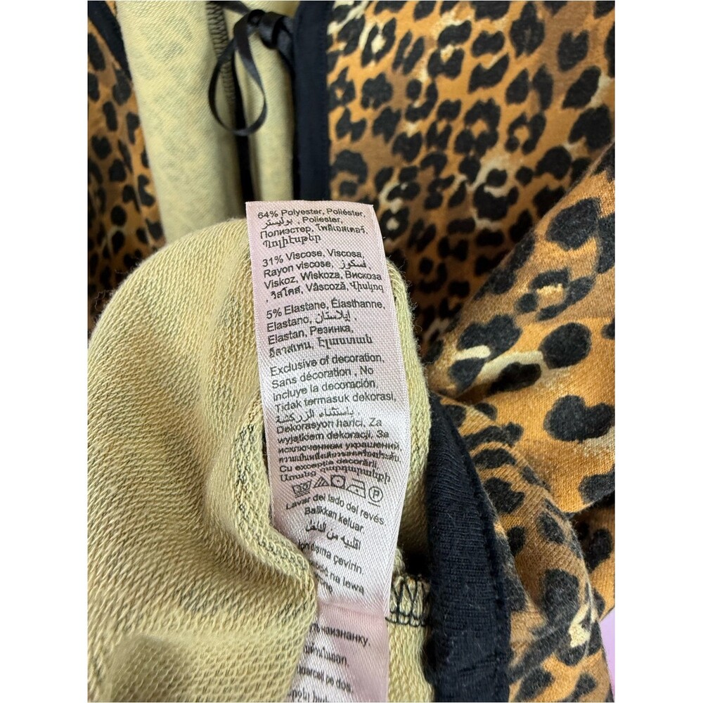 La SENZA Leopard Print Open Front Robe Jacket - Brown & Black tie up interior - Picture 10 of 11